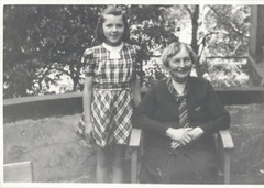 Halina pictured in Germany with an unknown woman who could have been her adopted grandmother